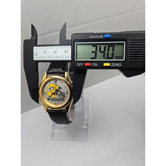 Green Bay Packers Sun Time Quartz Analog Watch Gold Tone Football New Battery - Picture 5 of 12